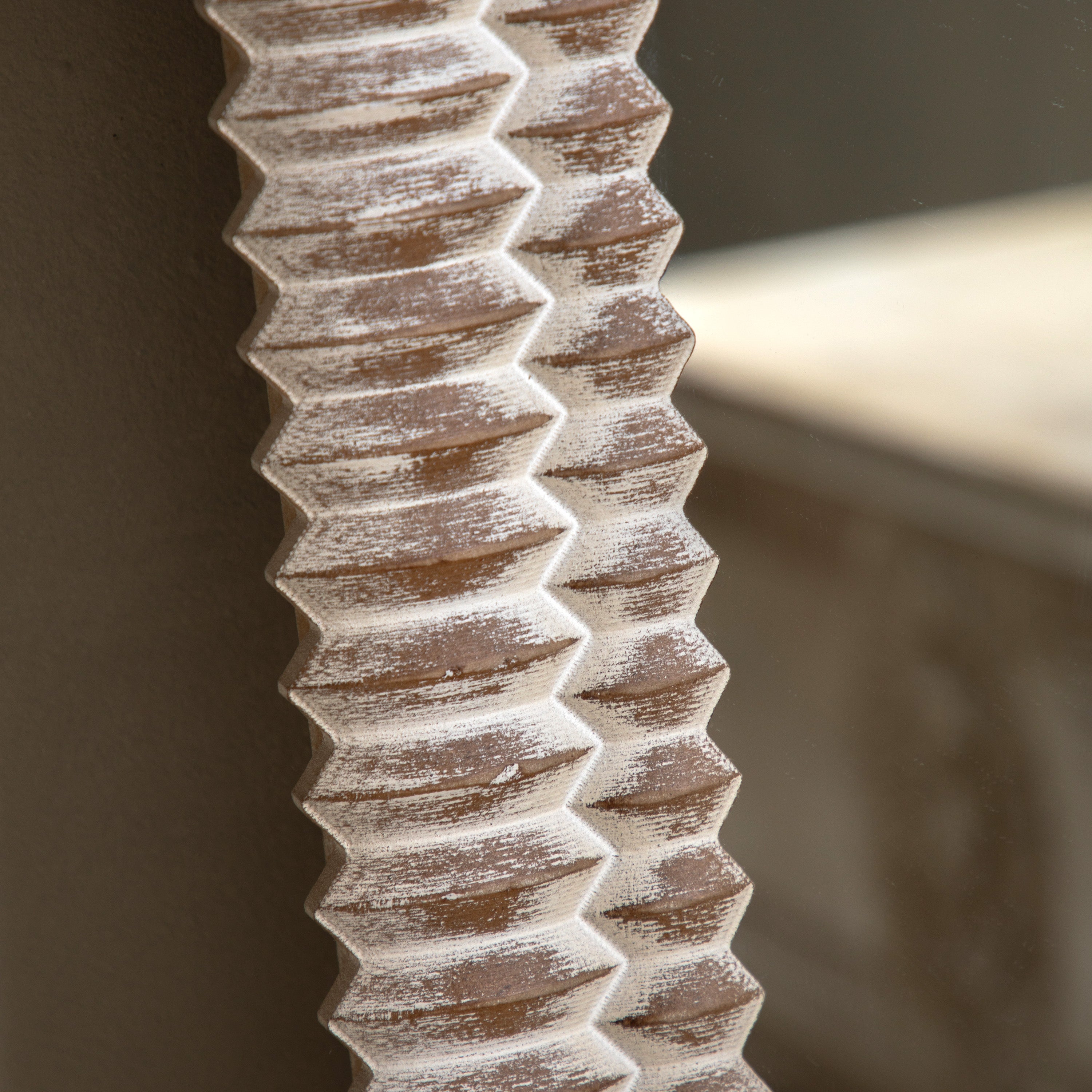 Chambery Arch White Wash Full Length Leaner Mirror